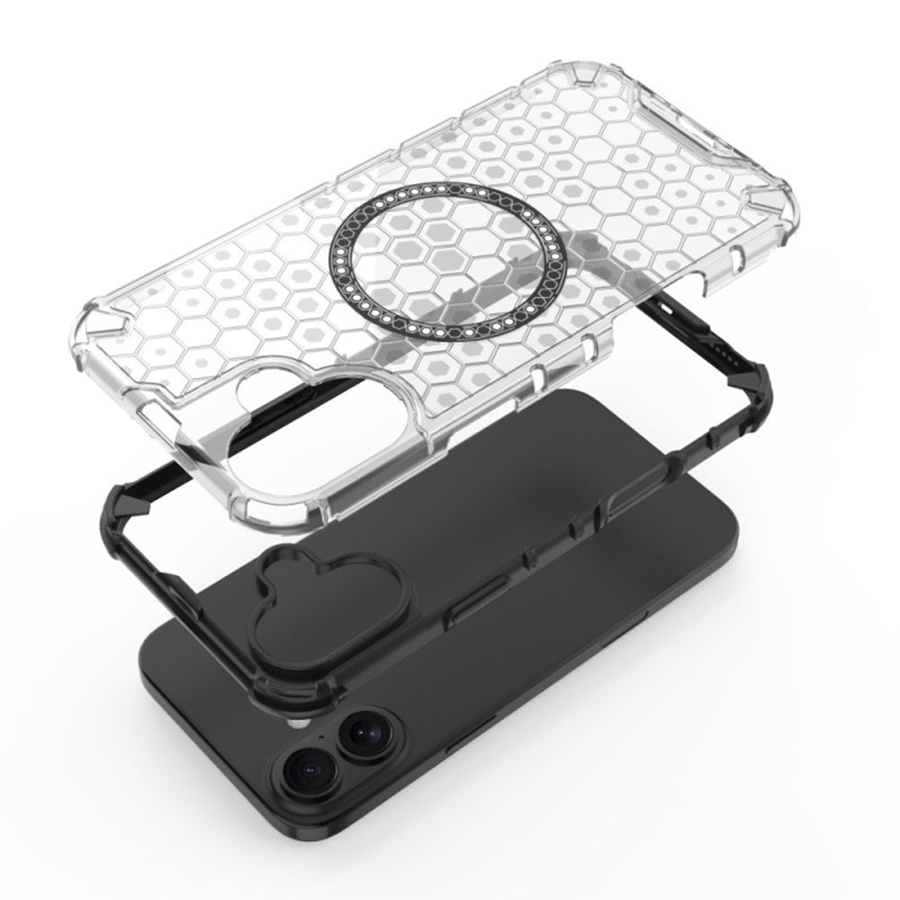 Etui MagSafe do Apple iPhone 16, Techsuit, HoneyComb Shield, czarne