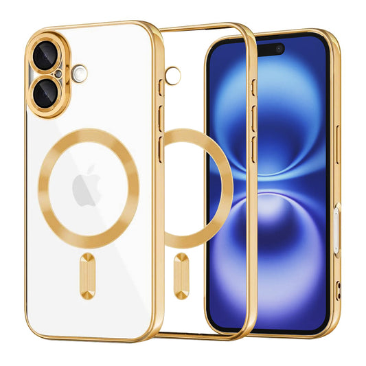 Etui MagSafe do Apple iPhone 16, Techsuit, Luxury Crystal, Złote