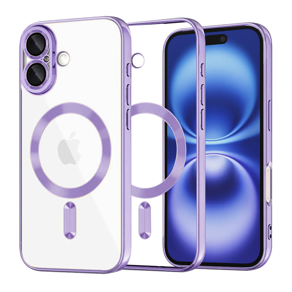 MagSafe Case for Apple iPhone 16, Techsuit, Luxury Crystal, Light Purple