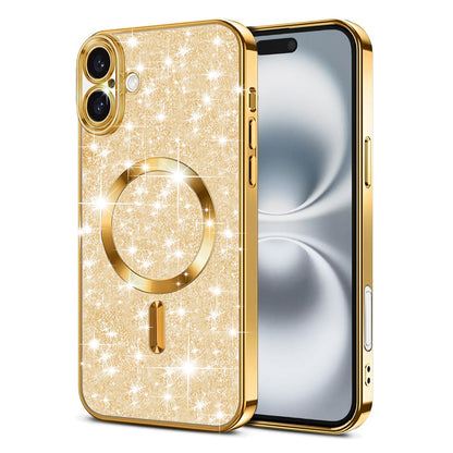 Etui MagSafe do Apple iPhone 16, Techsuit, Luxury Glitter, Złote
