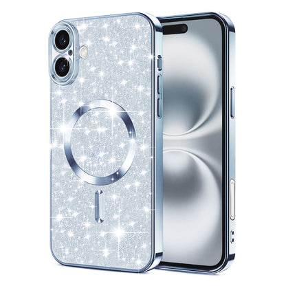 Etui MagSafe do Apple iPhone 16, Techsuit, Luxury Glitter, Bleu