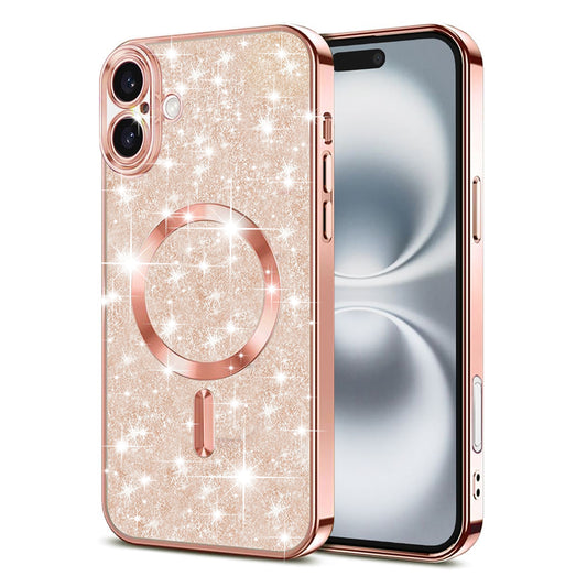 Etui MagSafe do Apple iPhone 16, Techsuit, Luxury Glitter, Różowe Złoto