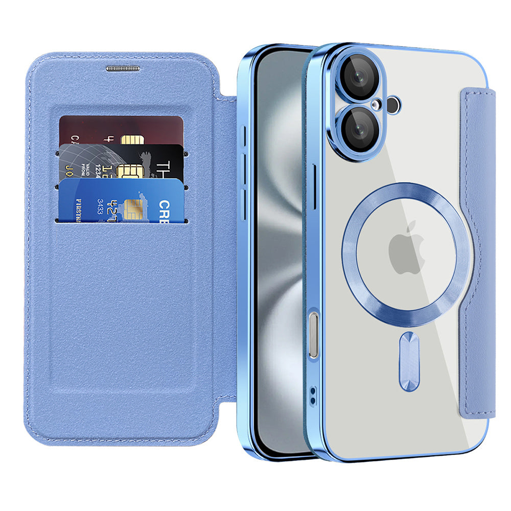Etui MagSafe do Apple iPhone 16, Techsuit, SmartMag Book, Bleu