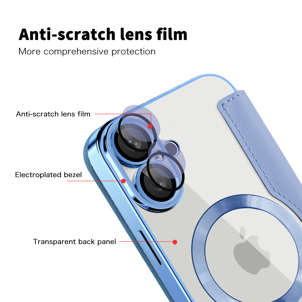 Etui MagSafe do Apple iPhone 16, Techsuit, SmartMag Book, Bleu