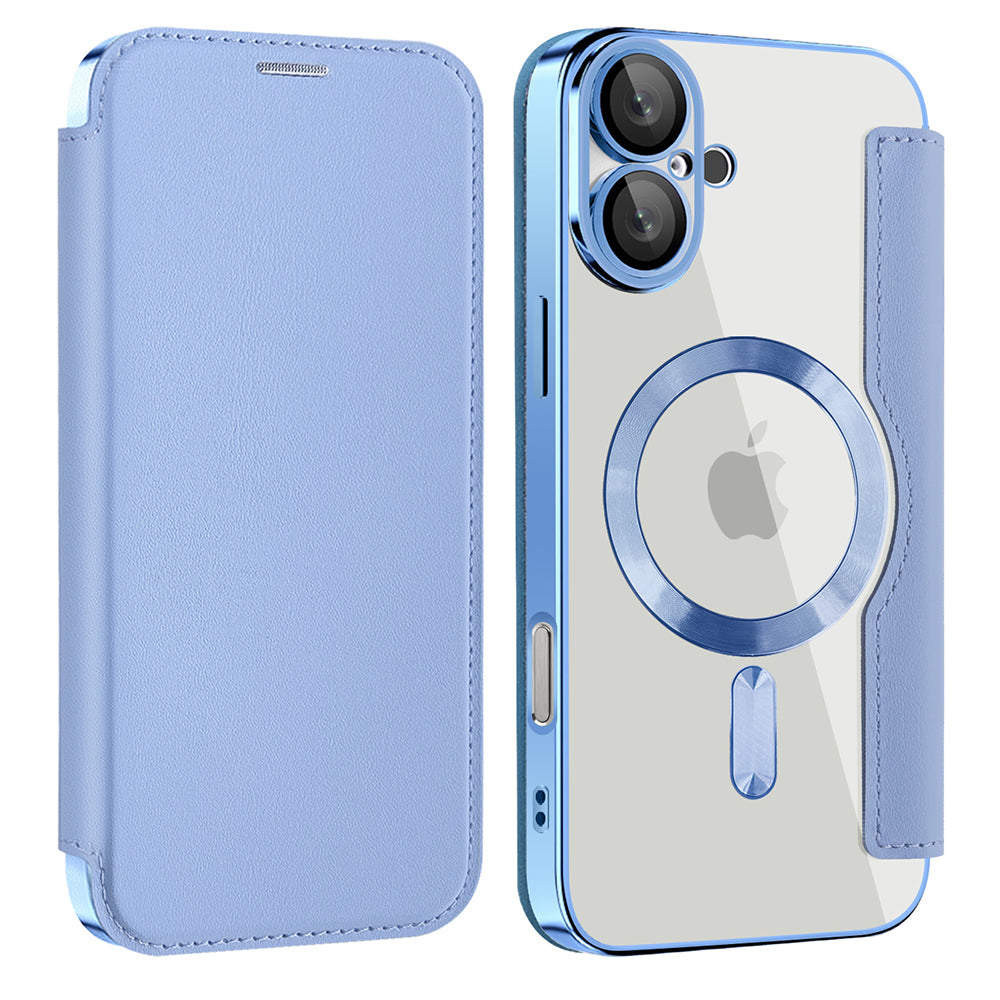 Etui MagSafe do Apple iPhone 16, Techsuit, SmartMag Book, Bleu