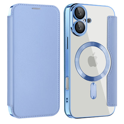 Etui MagSafe do Apple iPhone 16, Techsuit, SmartMag Book, Bleu