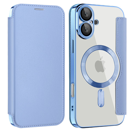 Etui MagSafe do Apple iPhone 16, Techsuit, SmartMag Book, Bleu