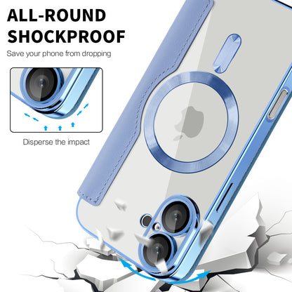 Etui MagSafe do Apple iPhone 16, Techsuit, SmartMag Book, Bleu