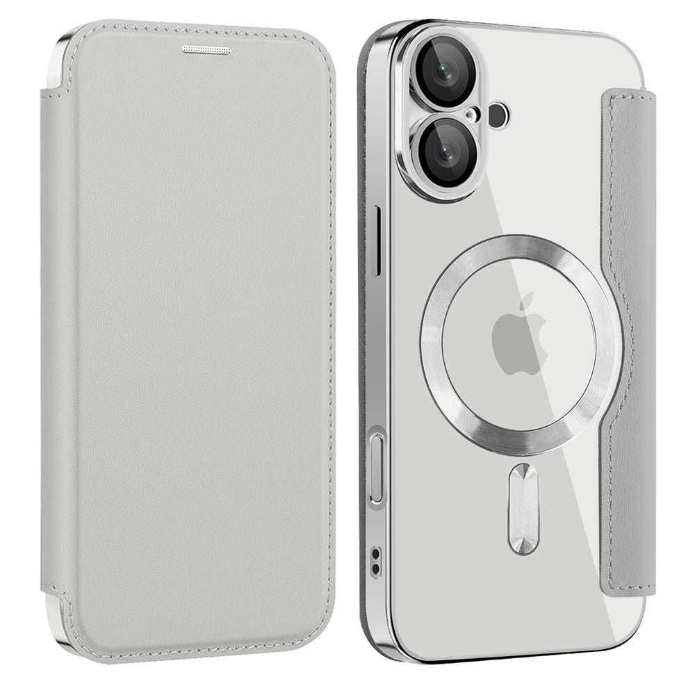 Etui MagSafe do Apple iPhone 16, Techsuit, SmartMag Book, Szary