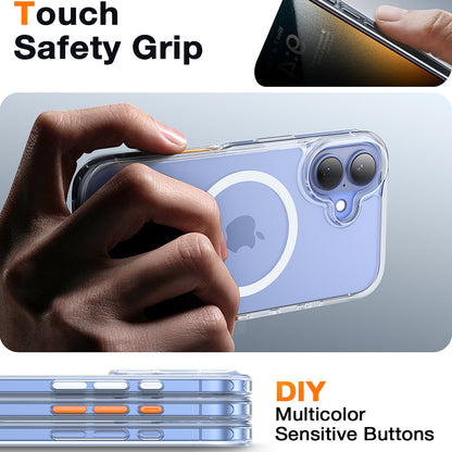 Etui MagSafe dla Apple iPhone 16, Torras, Diamond, Przezroczyste