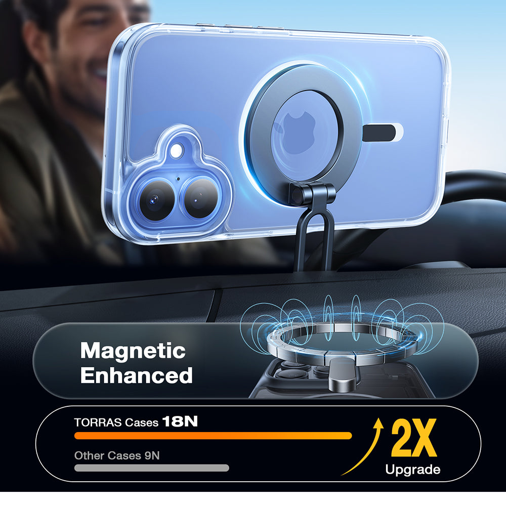 Etui MagSafe dla Apple iPhone 16, Torras, Diamond, Przezroczyste