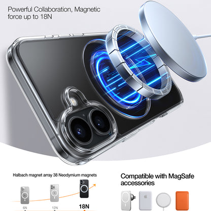 Etui MagSafe dla Apple iPhone 16, Torras, Ostand Pro, Przezroczyste