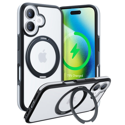 Etui MagSafe dla Apple iPhone 16, Torras, Ostand R Fusion, Czarne