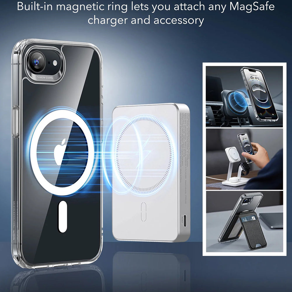 Etui MagSafe dla Apple iPhone 17e / 16e, ESR, Classic Hybrid, Przezroczyste
