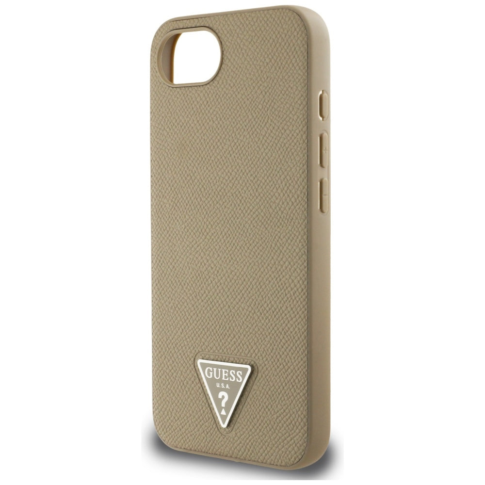 Etui MagSafe dla Apple iPhone 16e, Guess, Grained Triangle Logo, Brązowy