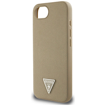 Etui MagSafe dla Apple iPhone 16e, Guess, Grained Triangle Logo, Brązowy