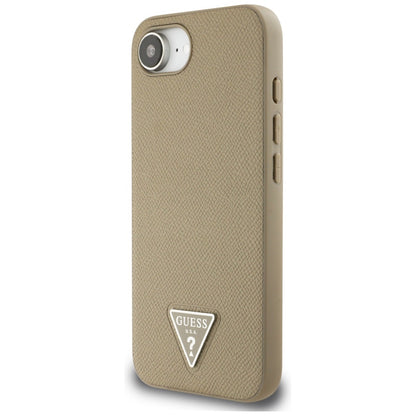 Etui MagSafe dla Apple iPhone 16e, Guess, Grained Triangle Logo, Brązowy