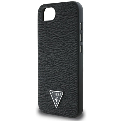 Etui MagSafe dla Apple iPhone 16e, Guess, Grained Triangle Logo, Czarne
