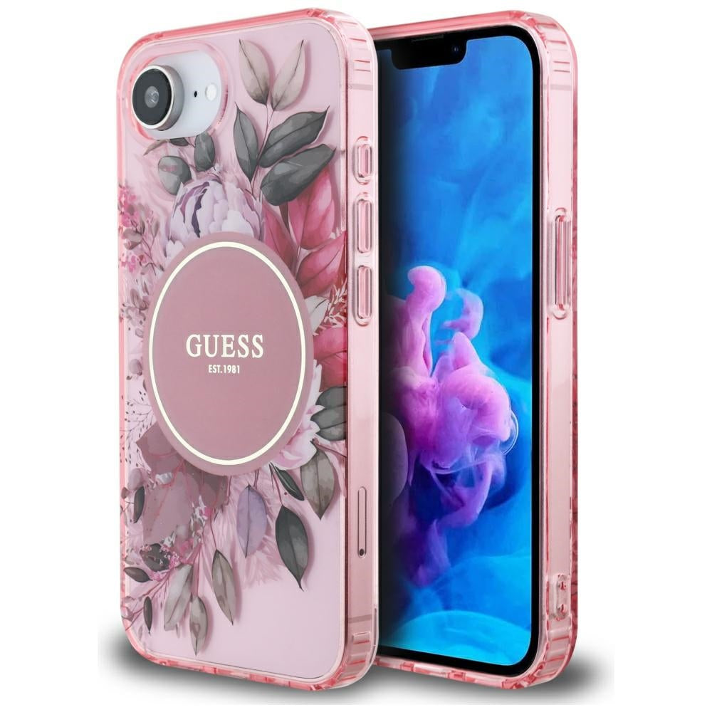Etui MagSafe dla Apple iPhone 16e, Guess, IML Flowers, Różowy