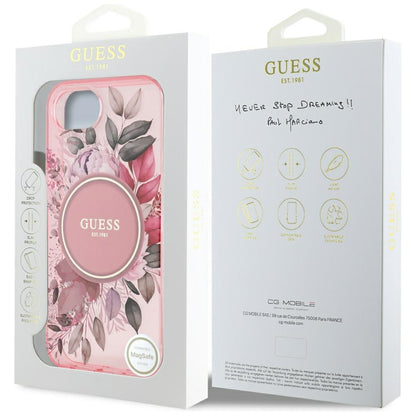 Etui MagSafe dla Apple iPhone 16e, Guess, IML Flowers, Różowy
