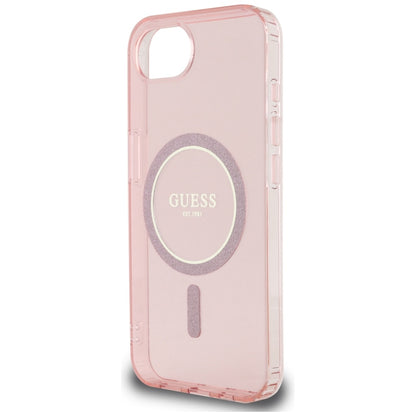Etui MagSafe dla Apple iPhone 16e, Guess, IML Glitter Circle, Różowy