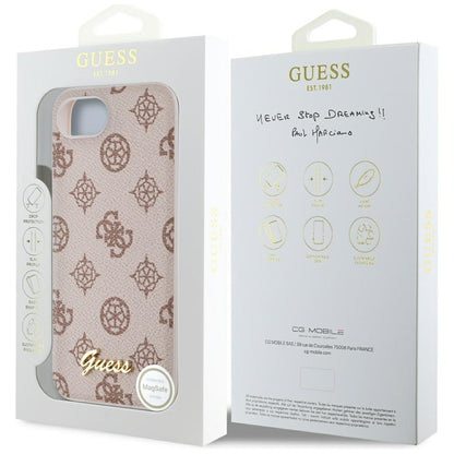 Etui MagSafe dla Apple iPhone 16e, Guess, Peony Script, Brązowy