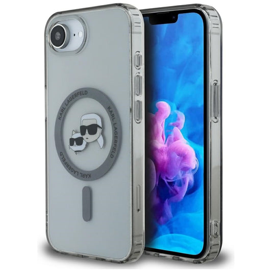 Etui MagSafe dla Apple iPhone 16e, Karl Lagerfeld, IML Metal Karl & Choupette's Heads, Czarne