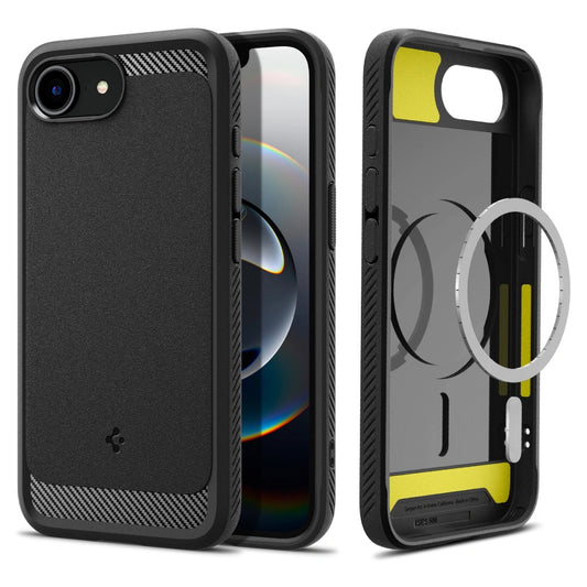 Etui MagSafe dla Apple iPhone 17e / 16e, Spigen, Rugged Armor, Matowe Czarne