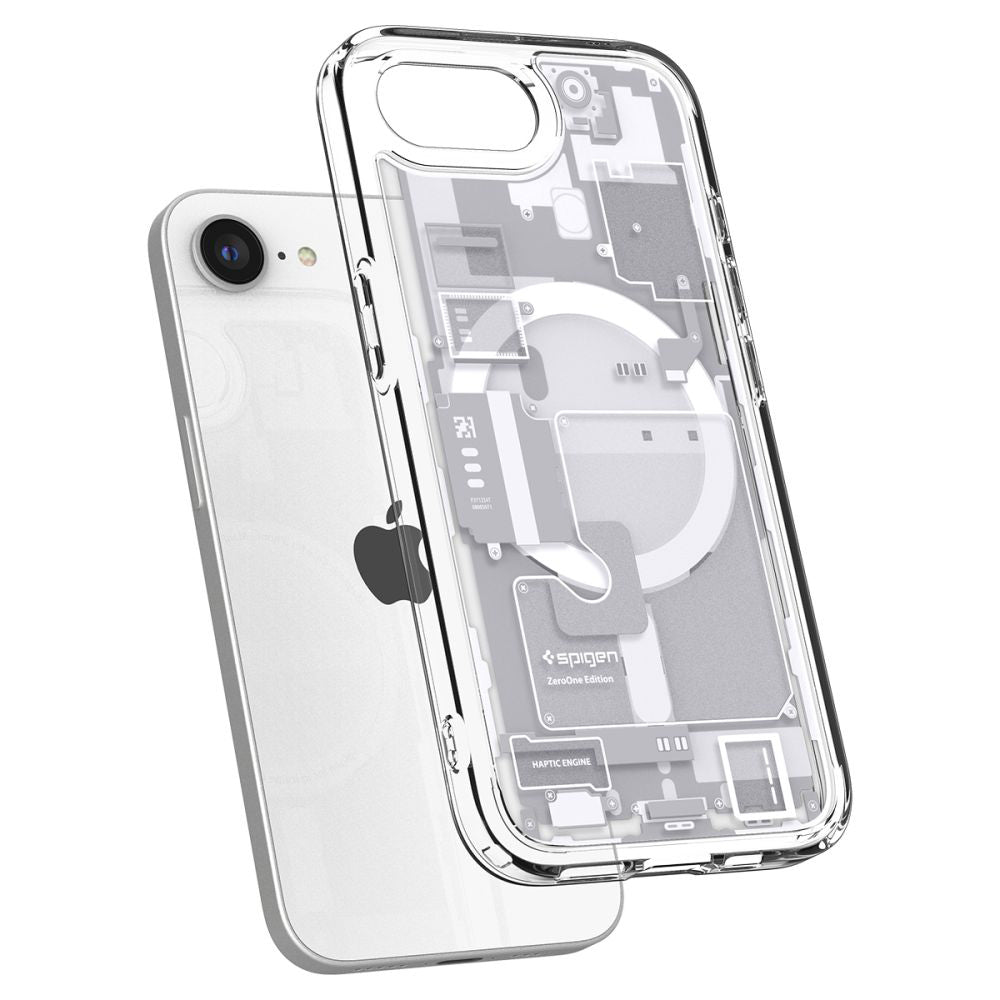 Etui MagSafe dla Apple iPhone 17e / 16e, Spigen, Ultra Hybrid Zero One, Białe