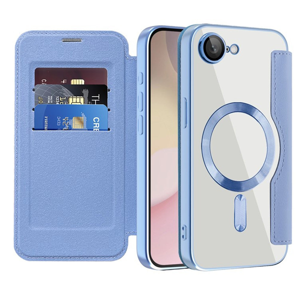 Etui MagSafe dla Apple iPhone 17e / 16e, Techsuit, SmartMag Book, Bleu