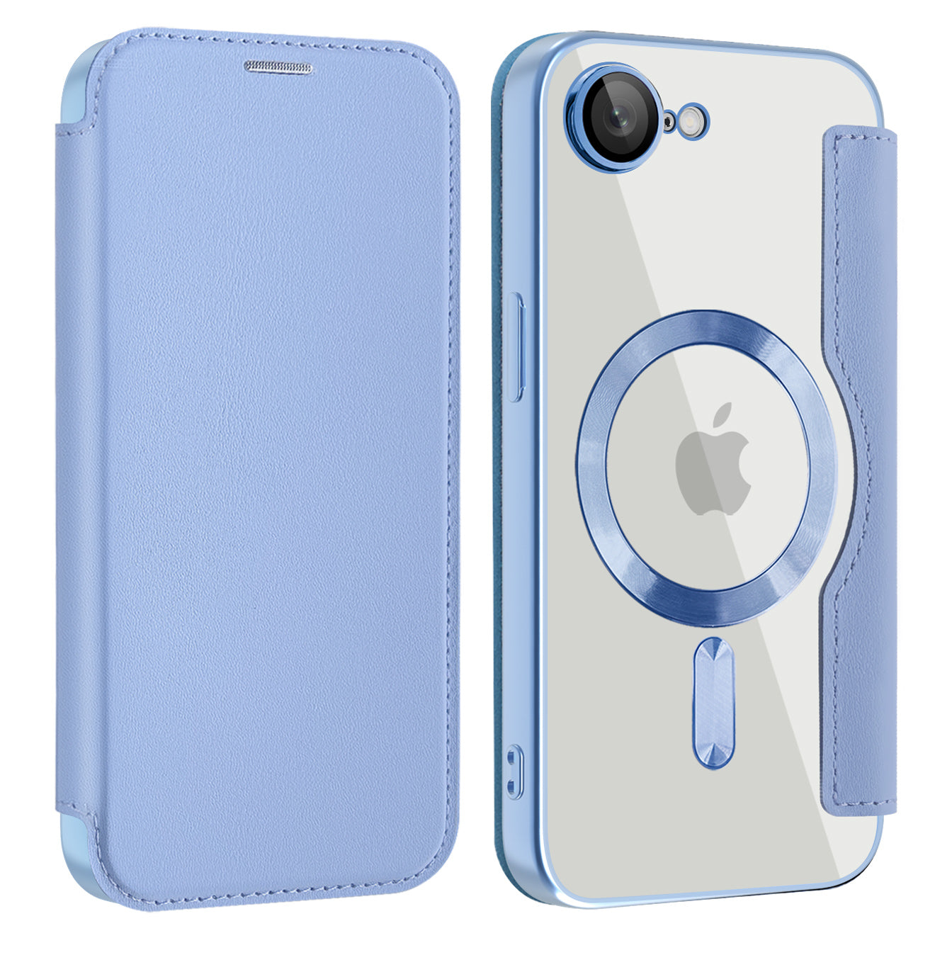 Etui MagSafe dla Apple iPhone 17e / 16e, Techsuit, SmartMag Book, Bleu