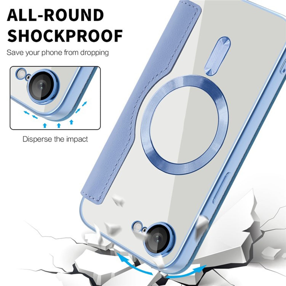Etui MagSafe dla Apple iPhone 17e / 16e, Techsuit, SmartMag Book, Bleu