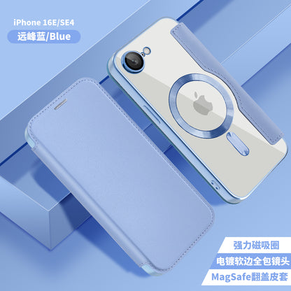 Etui MagSafe dla Apple iPhone 17e / 16e, Techsuit, SmartMag Book, Bleu