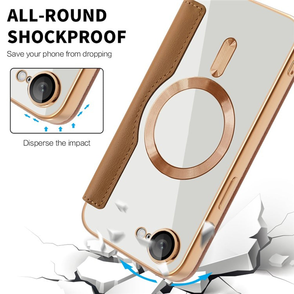 Etui MagSafe do Apple iPhone 17e / 16e, Techsuit, SmartMag Book, Brązowe