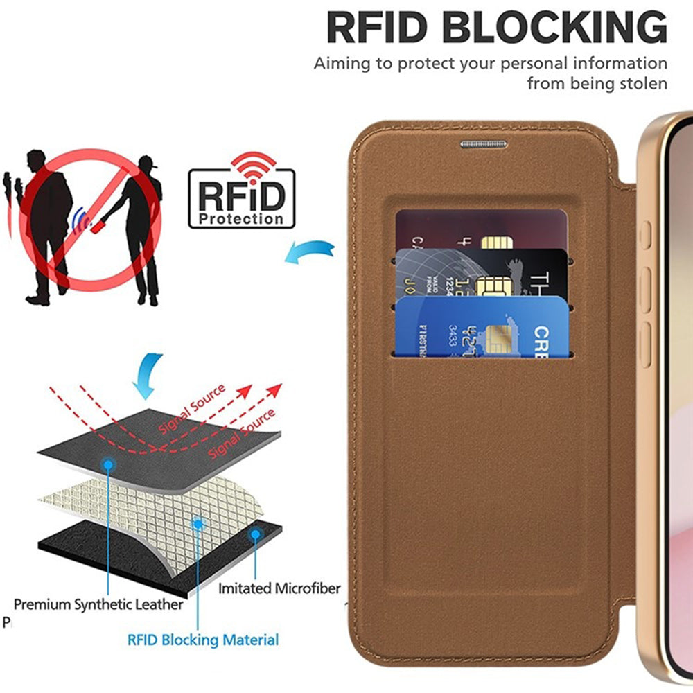 Etui MagSafe do Apple iPhone 17e / 16e, Techsuit, SmartMag Book, Brązowe