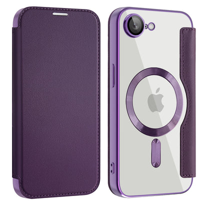 Etui MagSafe do Apple iPhone 17e / 16e, Techsuit, SmartMag Book, Fioletowy