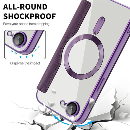 Etui MagSafe do Apple iPhone 17e / 16e, Techsuit, SmartMag Book, Fioletowy