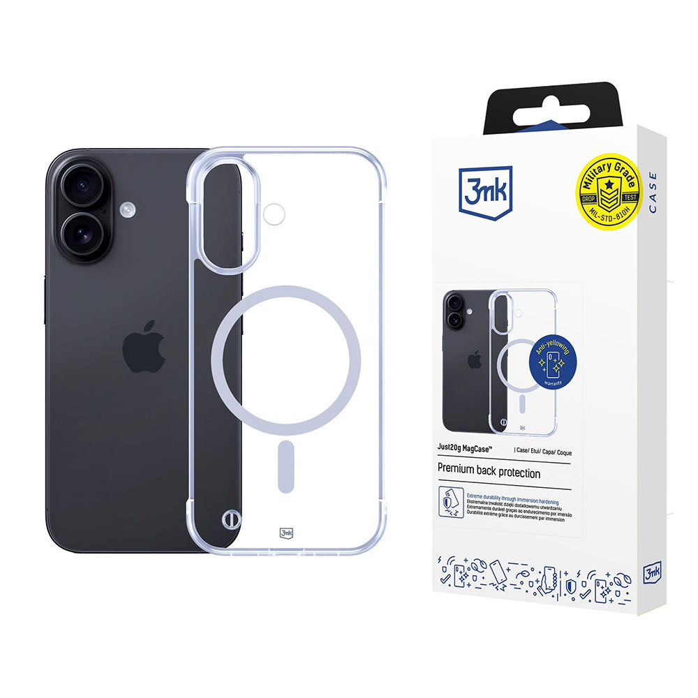 Etui MagSafe dla Apple iPhone 17, 3MK, Just20g, Przezroczyste