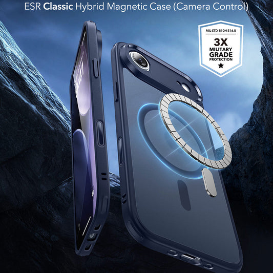 Etui MagSafe dla Apple iPhone 17 Air, ESR, Classic Hybrid, Satynowy Niebieski