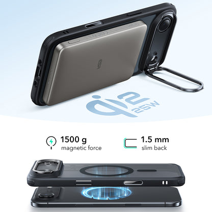 Etui MagSafe dla Apple iPhone 17 Air, ESR, Classic Hybrid Kickstand, Czarne Satynowe