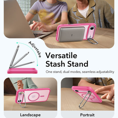 Etui MagSafe dla Apple iPhone 17 Air, ESR, Classic Hybrid Kickstand, Satynowy Róż