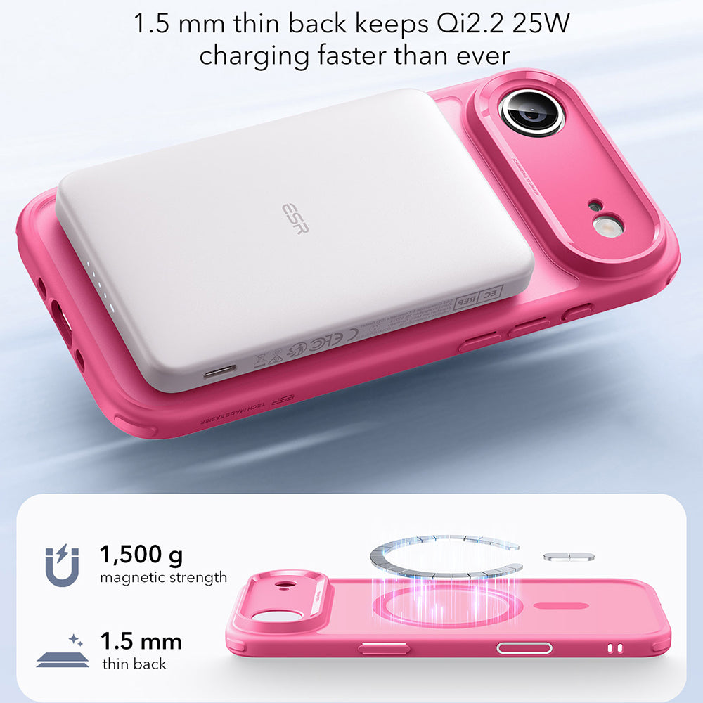 Etui MagSafe dla Apple iPhone 17 Air, ESR, Classic Hybrid, Satynowy Róż