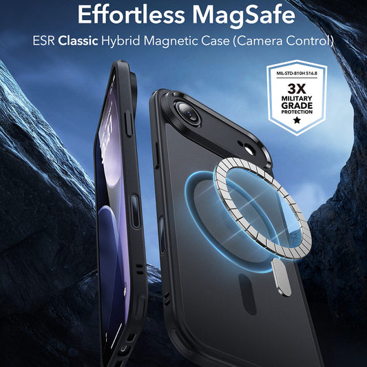 Etui MagSafe dla Apple iPhone 17 Air, ESR, Classic Hybrid, Czarne Satynowe