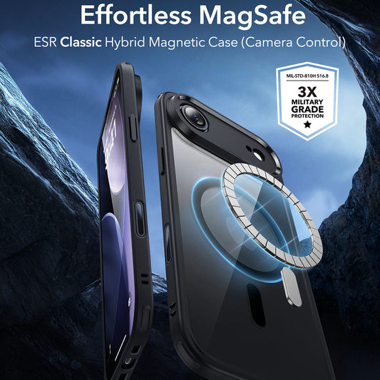 Etui MagSafe dla Apple iPhone 17 Air, ESR, Classic Hybrid, Czarne Przezroczyste