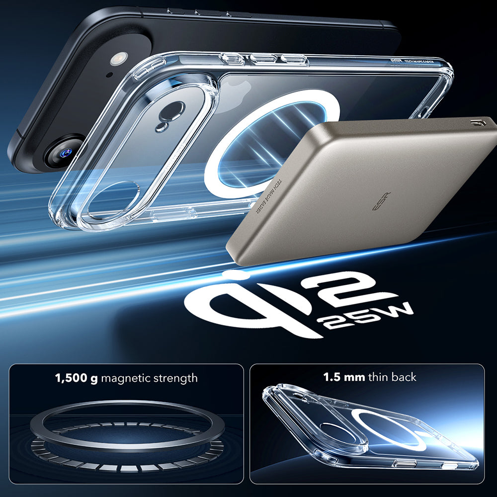 Etui MagSafe dla Apple iPhone 17 Air, ESR, Classic Hybrid, Przezroczyste