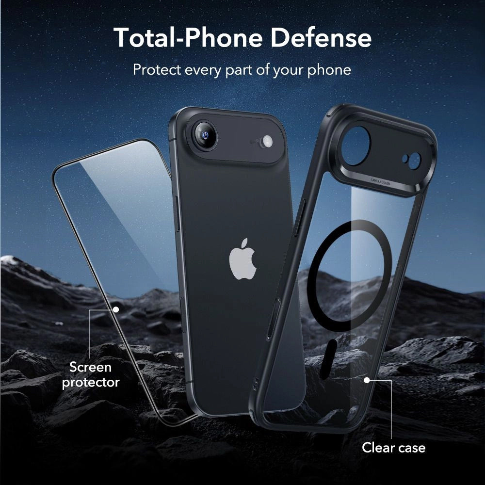 MagSafe Case for Apple iPhone 17 Air, ESR, Classic Hybrid with Screen Protector, Transparent Black