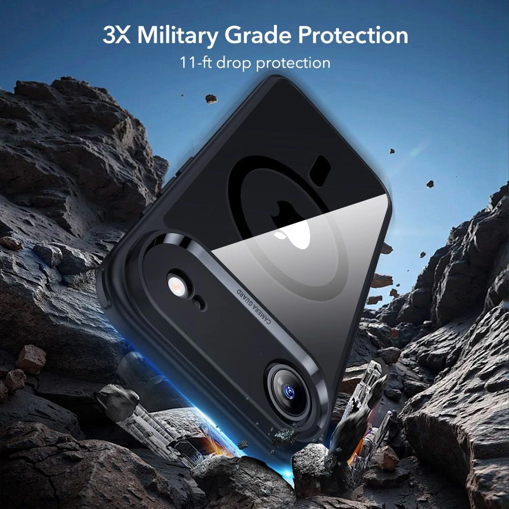 MagSafe Case for Apple iPhone 17 Air, ESR, Classic Hybrid with Screen Protector, Transparent Black