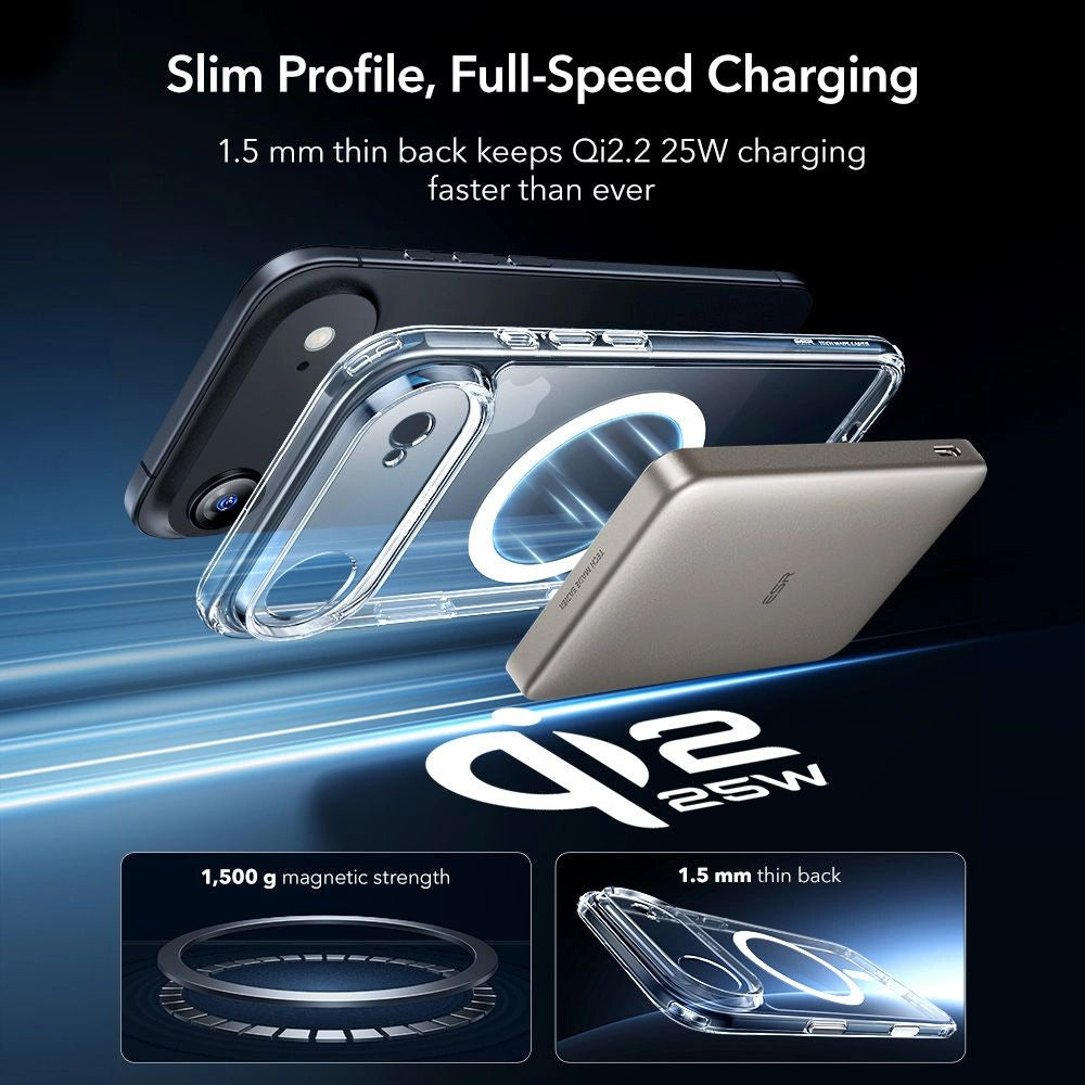 MagSafe Case for Apple iPhone 17 Air, ESR, Classic Hybrid with Screen Protector, Transparent