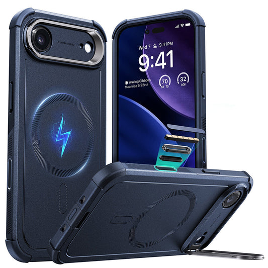 Etui MagSafe dla Apple iPhone 17 Air, ESR, Cyber Armor Kickstand, Niebieskie