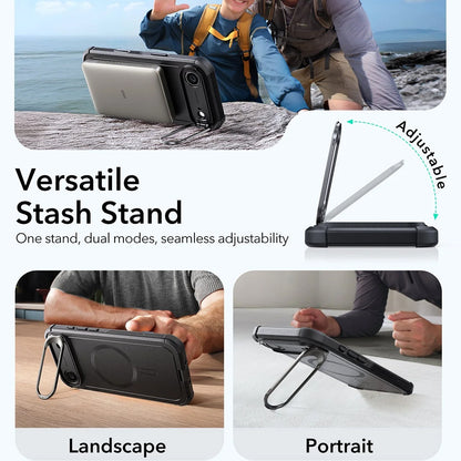 Etui MagSafe dla Apple iPhone 17 Air, ESR, Cyber Armor Kickstand, Czarne